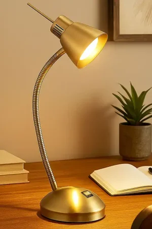Beperkte Voorraad LED tafellamp, metaal antiek messing, flexibel, H 44 cm