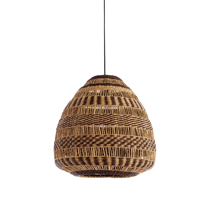 Light & Living hanglamp Soluna L in zwart en naturel Koopje
