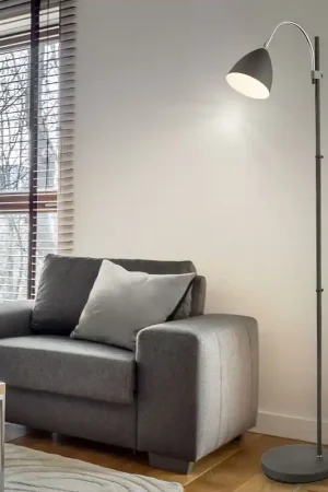 Fabrieksprijs Staande lamp, antraciet, verplaatsbaar, in hoogte verstelbaar, H 156cm