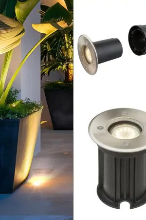 Inbouwspot, roestvrij staal, glas, rond, STIJL II Gratis Verzending