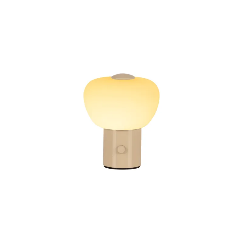 Korting Lucide GUSTAV - Oplaadbare Tafellamp - Accu/Batterij - Ø 8 cm - LED Dimb. - 1x0,8W 2700K - Beige | Essential