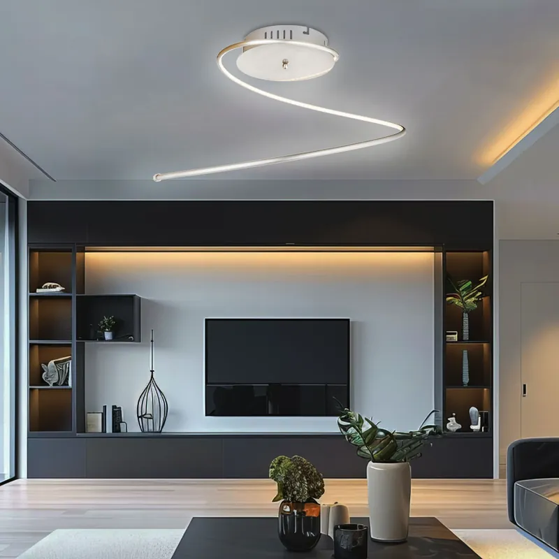 Moderne LED plafondlamp van acryl en chroom REBEL Speciale Aanbieding