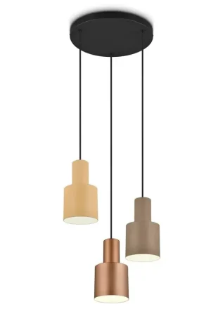 Actieprijs Trio Leuchten Hanglamp Agudo 3 lichts Ø 30 cm zwart
