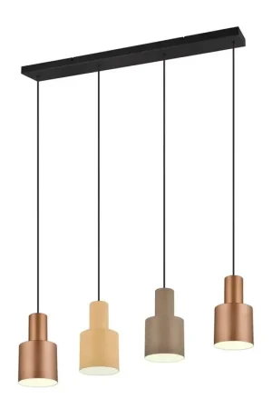 Direct Verzonden Trio Leuchten Hanglamp Agudo 4 lichts L 80 cm zwart