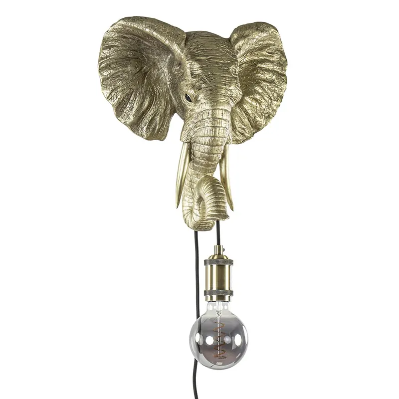 Lage Kosten Light and Living wandlamp Elephant licht goud