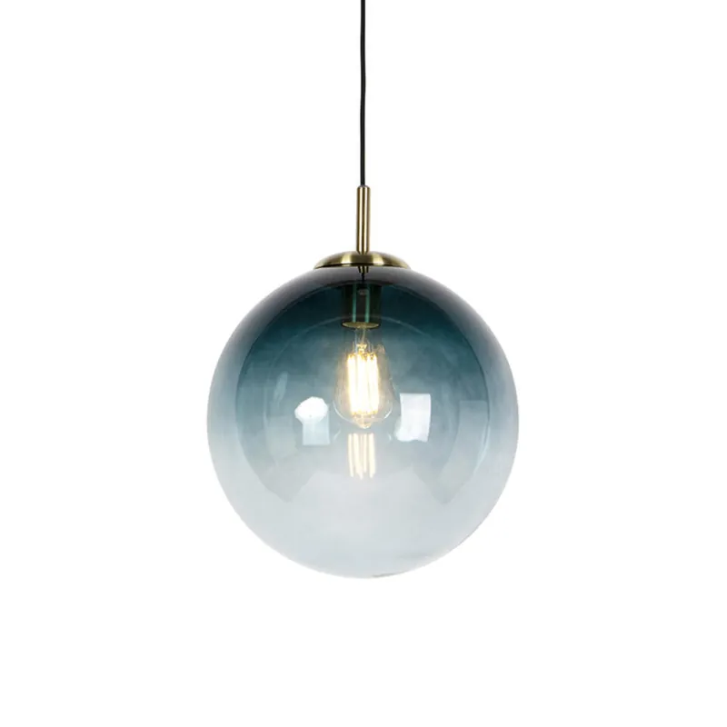 Korting Qazqa hanglamp pallon blauw e27