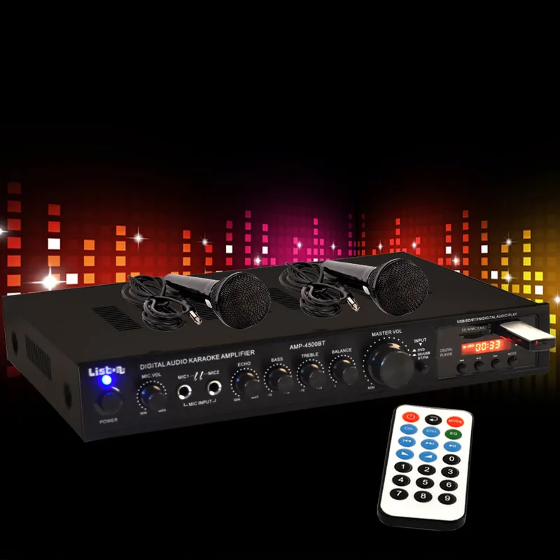Weekendaanbieding Versterker Bluetooth USB MP3-ontvanger 2 microfoons AMP4500BT