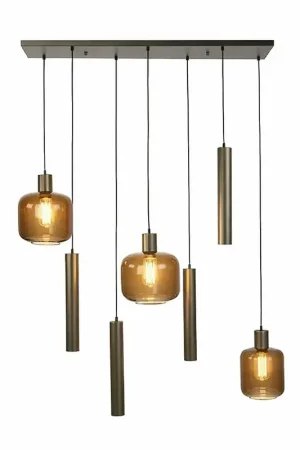Ylumen Hanglamp Bronza 4+3 lichts L 105 cm brons Finale Uitverkoop
