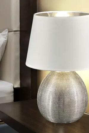Merkproduct Design tafellamp van keramiek en stof LUXOR