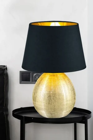 Merkproduct Design tafellamp van keramiek en stof Luxor