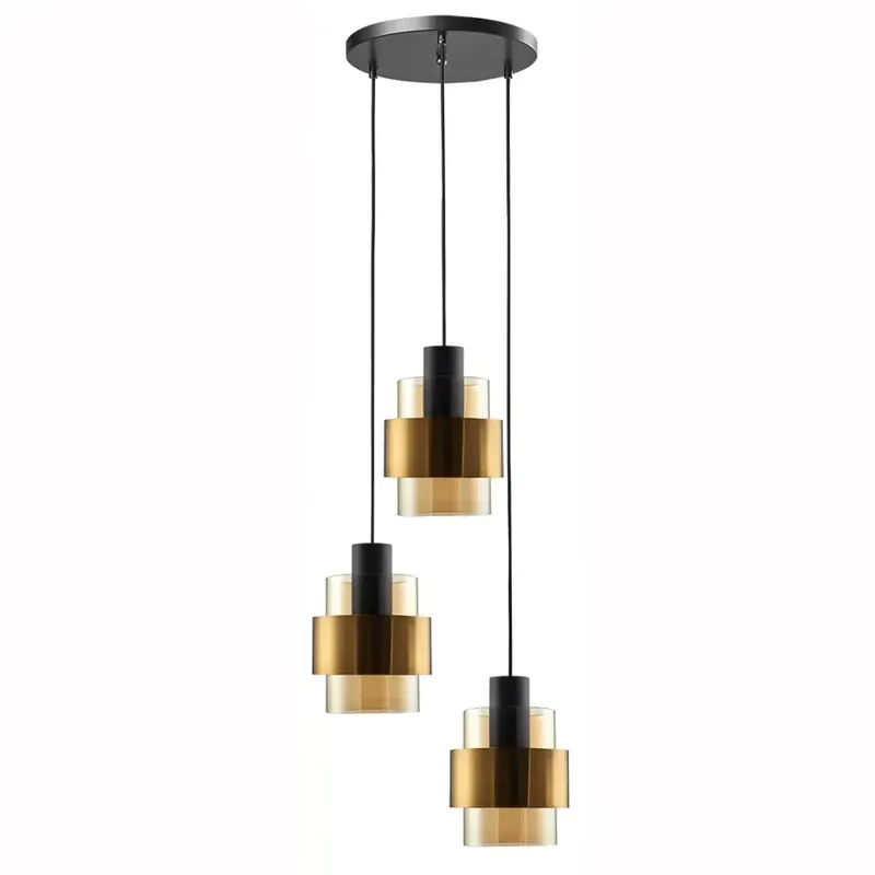 Freelight Hanglamp Chiasso 3 lichts Ø 35 cm zwart goud Aanbieding