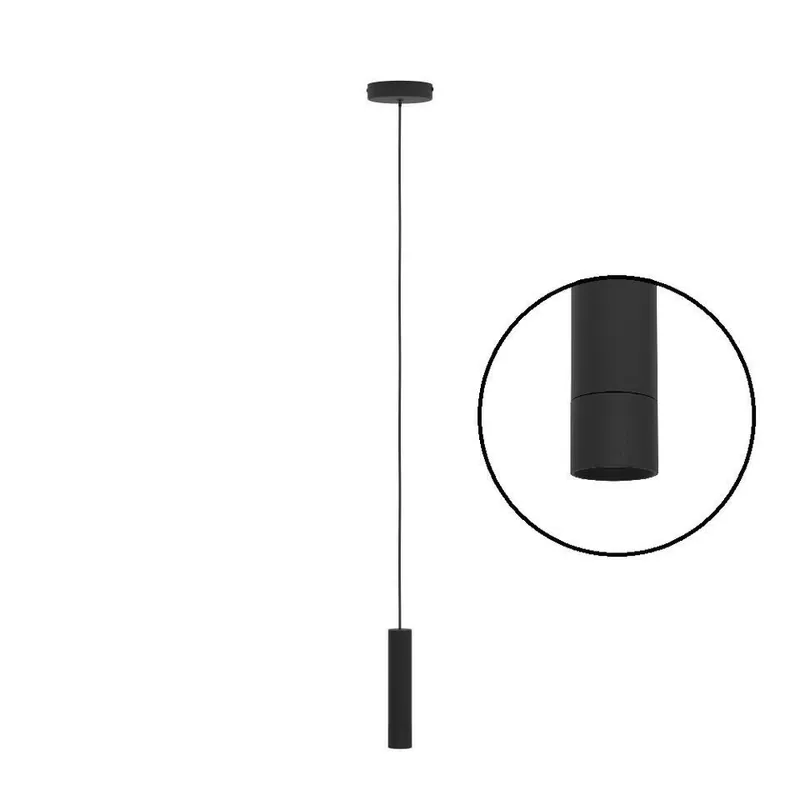 EGLO Almudaina Hanglamp - LED - Ø 4 cm - Zwart - Staal Veilige Betaling