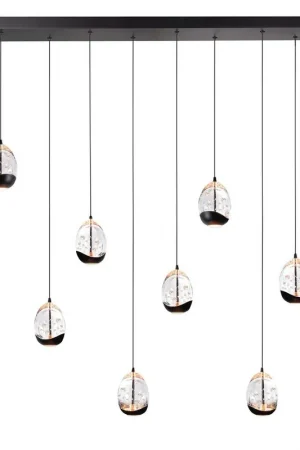 Aanbieding Highlight Hanglamp Clear Egg 8 lichts L 115 x B 18 cm helder-zwart