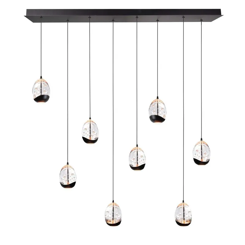 Aanbieding Highlight Hanglamp Clear Egg 8 lichts L 115 x B 18 cm helder-zwart