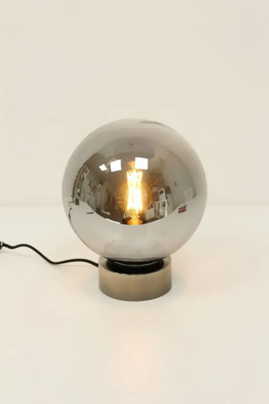 Leuke tafellamp JASON zwart rookglas | Ø 25 cm Seizoensaanbieding