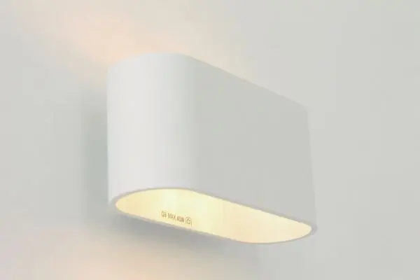 Strakke ovalen wandlamp OVALO 16 cm | Wit Korting