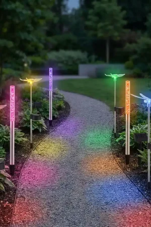 Set van 8 RGB LED solarlampen met kleurverandering voor de tuin Meest Verkocht