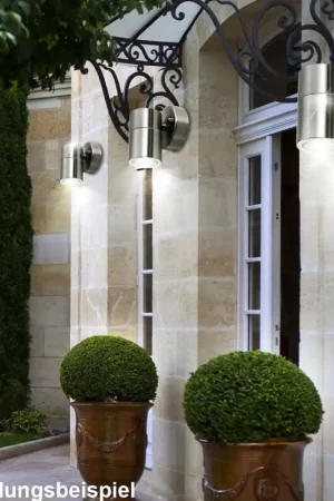 Gereduceerde Prijs Roestvrij staal, glazen wanddownlight, hoogte 11,8 cm VT-7621