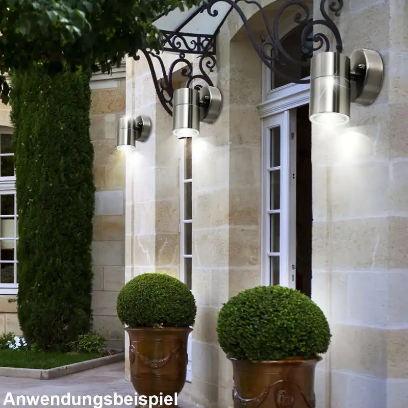 Gereduceerde Prijs Roestvrij staal, glazen wanddownlight, hoogte 11,8 cm VT-7621