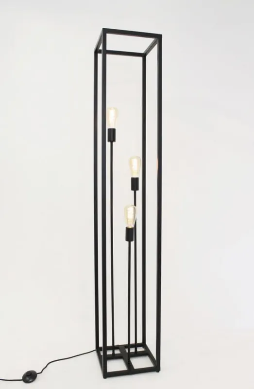 Aanbieding Strak metalen frame vloerlamp KOLOS 3-lichts | Zwart