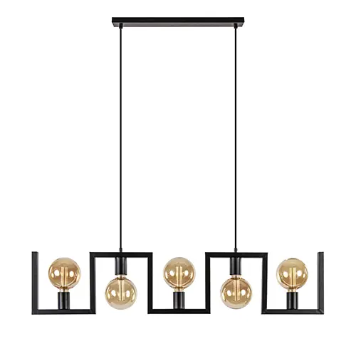 Metalen eettafel hanglamp zwart frame Shop Nu