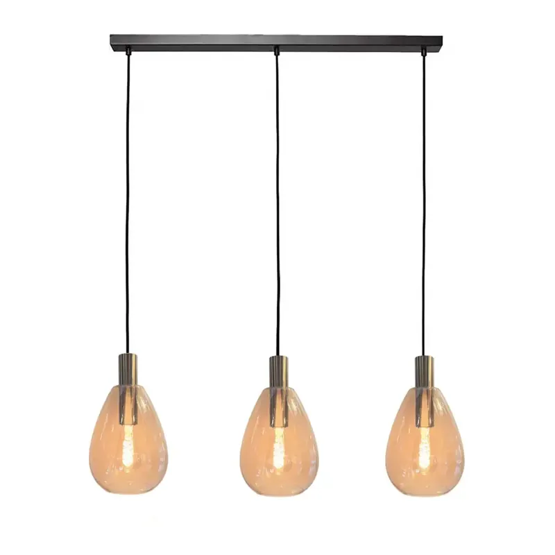 Freelight Hanglamp Dorato 3 lichts L100 cm zwart goud Lage Kosten