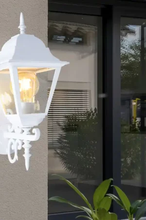 Lantaarn, buiten, IP44, helder glas, wit Betaalbaar