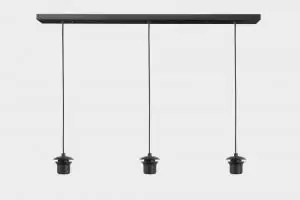 Aanbieding Hanglamp SENZA zwart 3-lichts 100 x 8 cm | Zonder glas