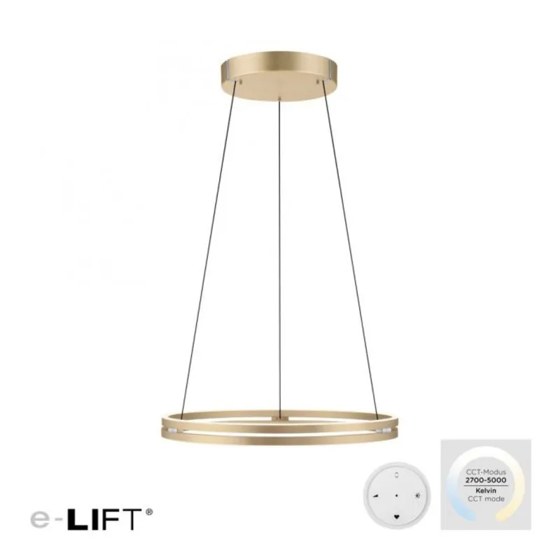 Neuhaus PURE Hanglamp E-Loop e-Lift Ø 70 cm mat goud Shop Nu