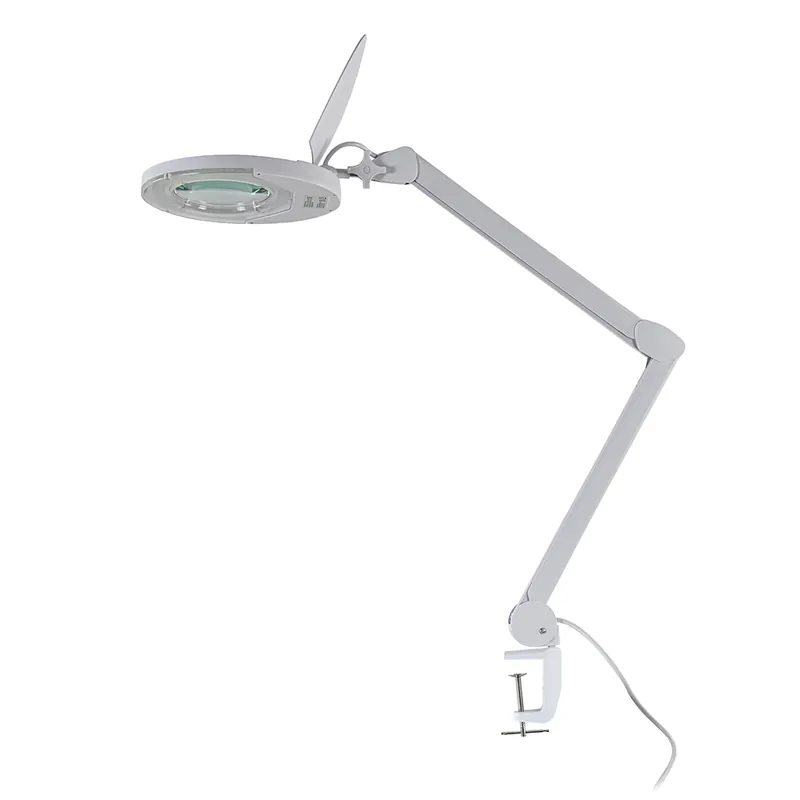 Voordeelprijs Moderne klemlamp wit inclusief LED en vergrootglas