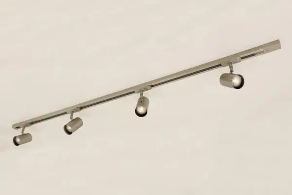 LUNA railset spanningsrail 1,5 meter + 4 spots CILINDRO | Staal Beste Prijs