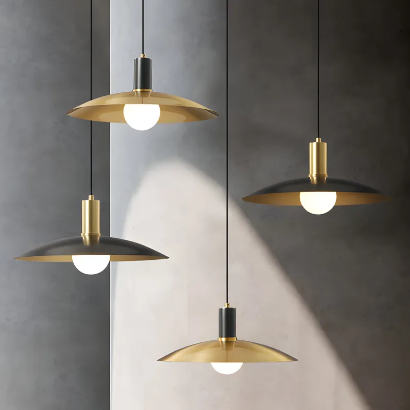 Shop Nu 1-Licht Mid-Century Messing Hanglamp