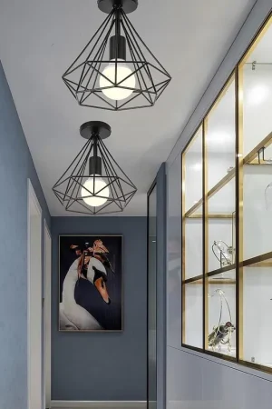 1-Licht Mini Metalen Geometrische LED Retro Plafondlamp Exclusieve Aanbieding