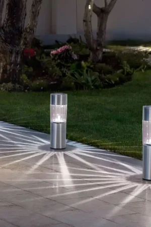 Set van 4 roestvrijstalen LED-zonnelampen voor buiten Gratis Verzending