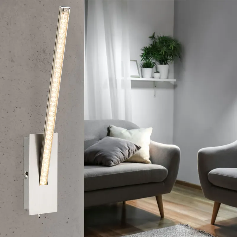 Beperkte Voorraad LED wandlamp, mat nikkel, K5 kristallen, H 35 cm