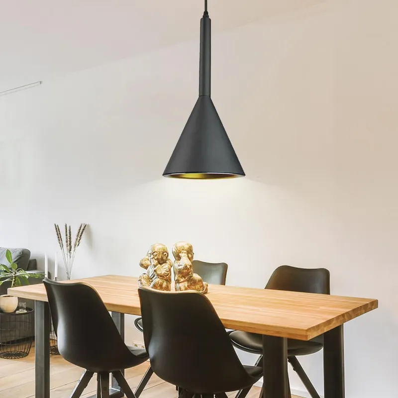 Hanglamp met zwartgouden lampenkap VT-7162 Meest Verkocht