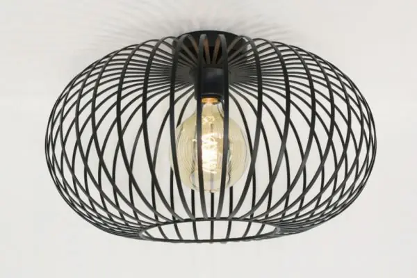 Uitverkoop Sierlijke draad plafondlamp BOLERO zwart | Ø 50 cm