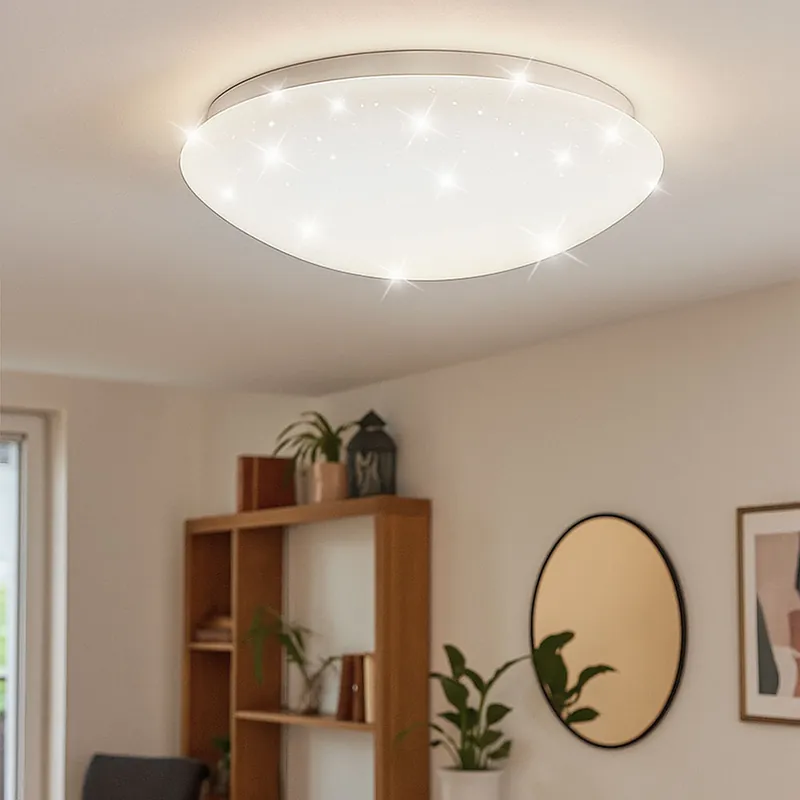 LED plafondlamp, warm wit, sterrenhemel effect, D 33 cm Weekendaanbieding