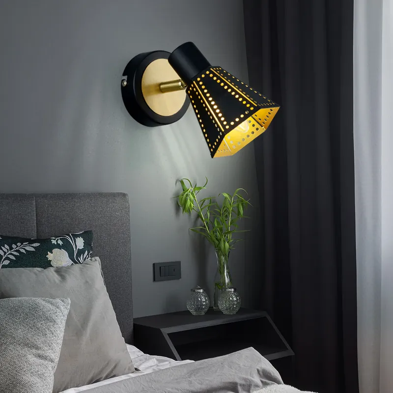 Shop Nu Wandlamp, beweegbare spot, metaal zwartgoud, H 17 cm