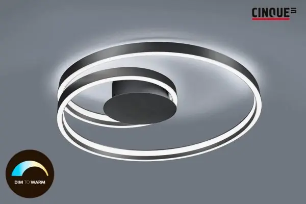 Cinque stijlvolle design plafondlamp CIOLA Ø 72 cm | Mat zwart Snelle Levering