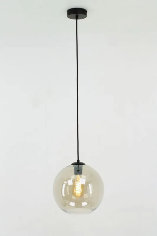 Sfeervolle glazen hanglamp BALLS smoke fumé | Ø 25 cm Premium