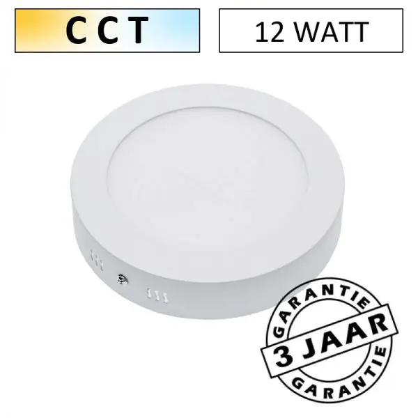 Favoriet Opbouw CCT LED paneel 12 watt downlight IP44 rond Ø 17,7 cm | Kleur instelbaar