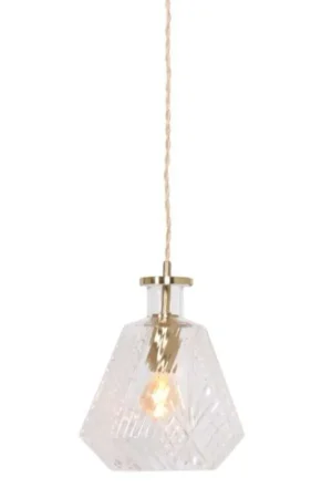 Direct Beschikbaar Mexlite Hanglamp Grazio glass Ø 18 cm mat goud