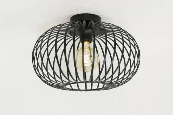 Goedkoop Sierlijke draad plafondlamp BOLERO zwart | Ø 40 cm