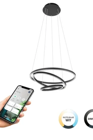 EGLOconnect.zLobinero-ZSmartHanglamp-Ø58cm-Zwart- Dimbaar Finale Uitverkoop