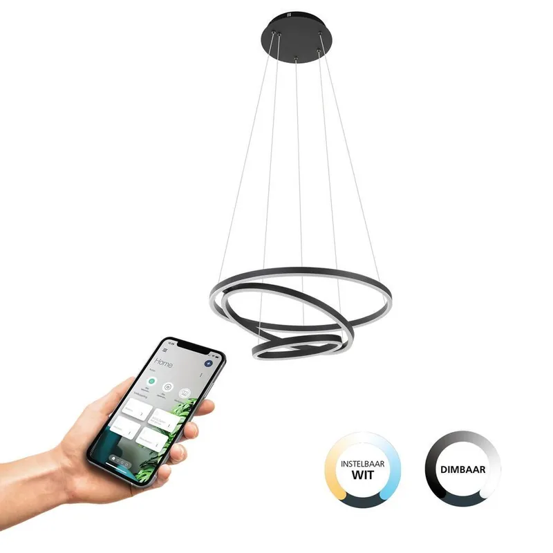 EGLOconnect.zLobinero-ZSmartHanglamp-Ø58cm-Zwart- Dimbaar Finale Uitverkoop