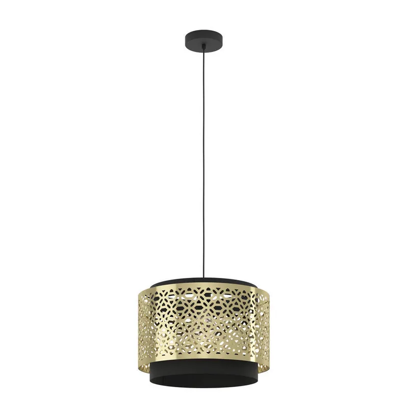 Hete Deal EGLO Sandbach Hanglamp - E27 - Ø 42 cm - Zwart/Goud - Staal