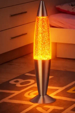 Lavalamp, glittereffect, oranje, hoogte 42,5 cm Merkproduct