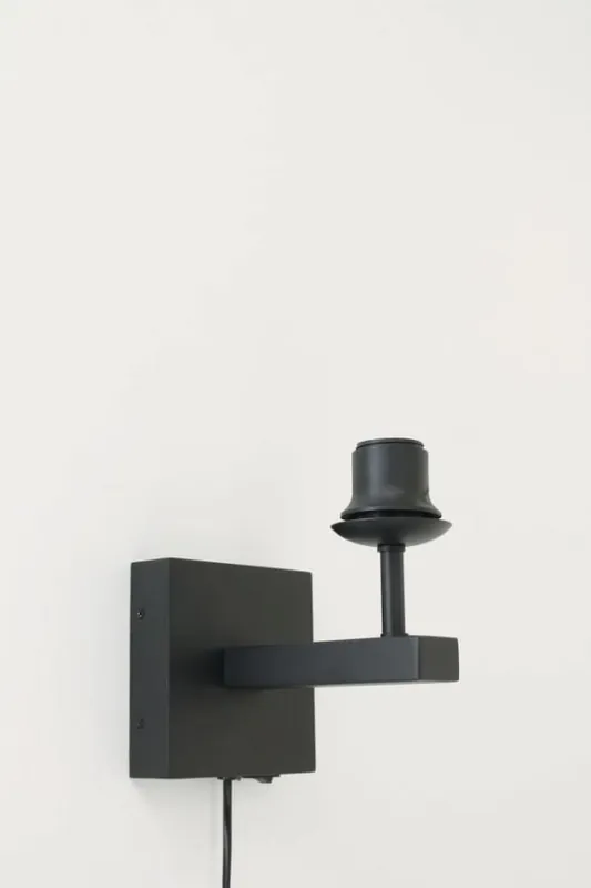 Express Levering Losse zwarte wandlamp met stang | zonder glas of kap