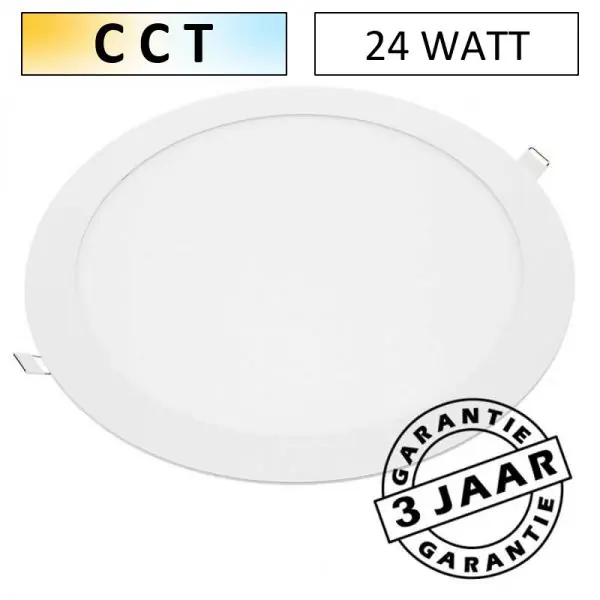 Inbouw CCT LED paneel 24 watt downlight IP44 rond Ø 24 cm | Kleur instelbaar Speciale Aanbieding